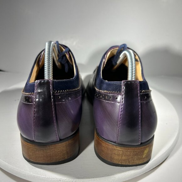 Gino Vitale Mens Dress Shoes Size 10 Purple Leather Medallion Toe Oxfords Cowboy Gino Vitale Mens Dress Shoes Size 10 Purple Leather Medallion Toe Oxfords Cowboy